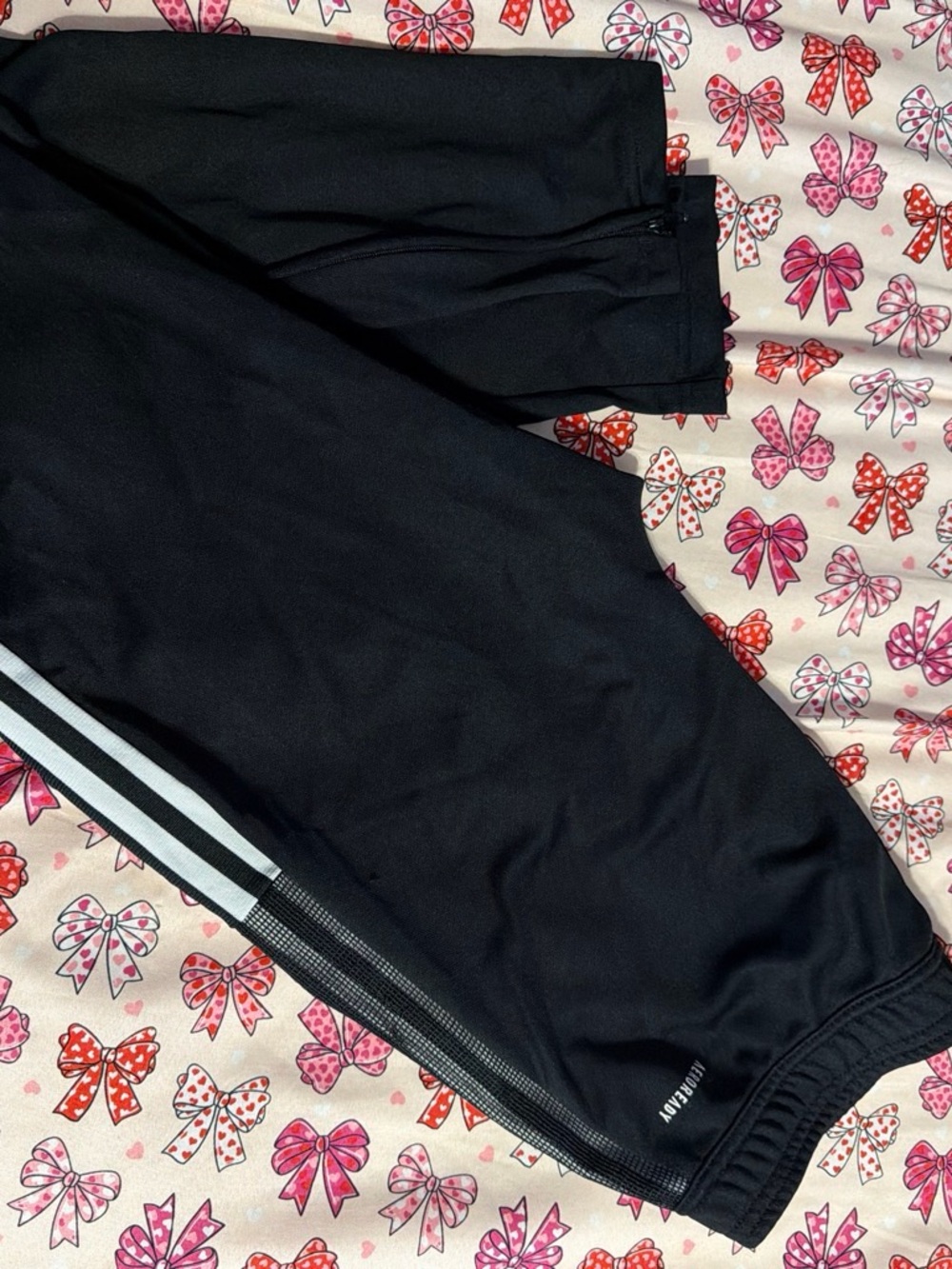 adidas Black Leggings with White Triple Stripes
